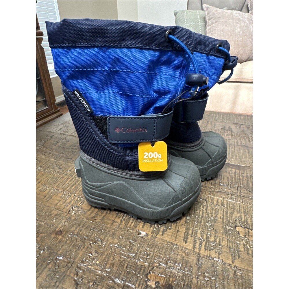 NWT Columbia Powderbug Toddler Sz 4 Royal Blue Winter Waterproof Snow Boot 200g
